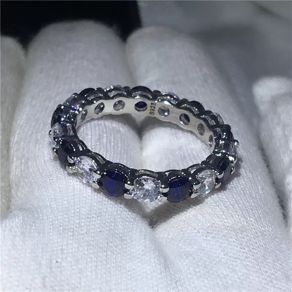 4ct Sapphire Eternity Band - Picture 7 of 11